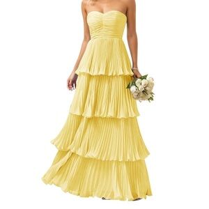 Amazon Strapless Yellow Dress